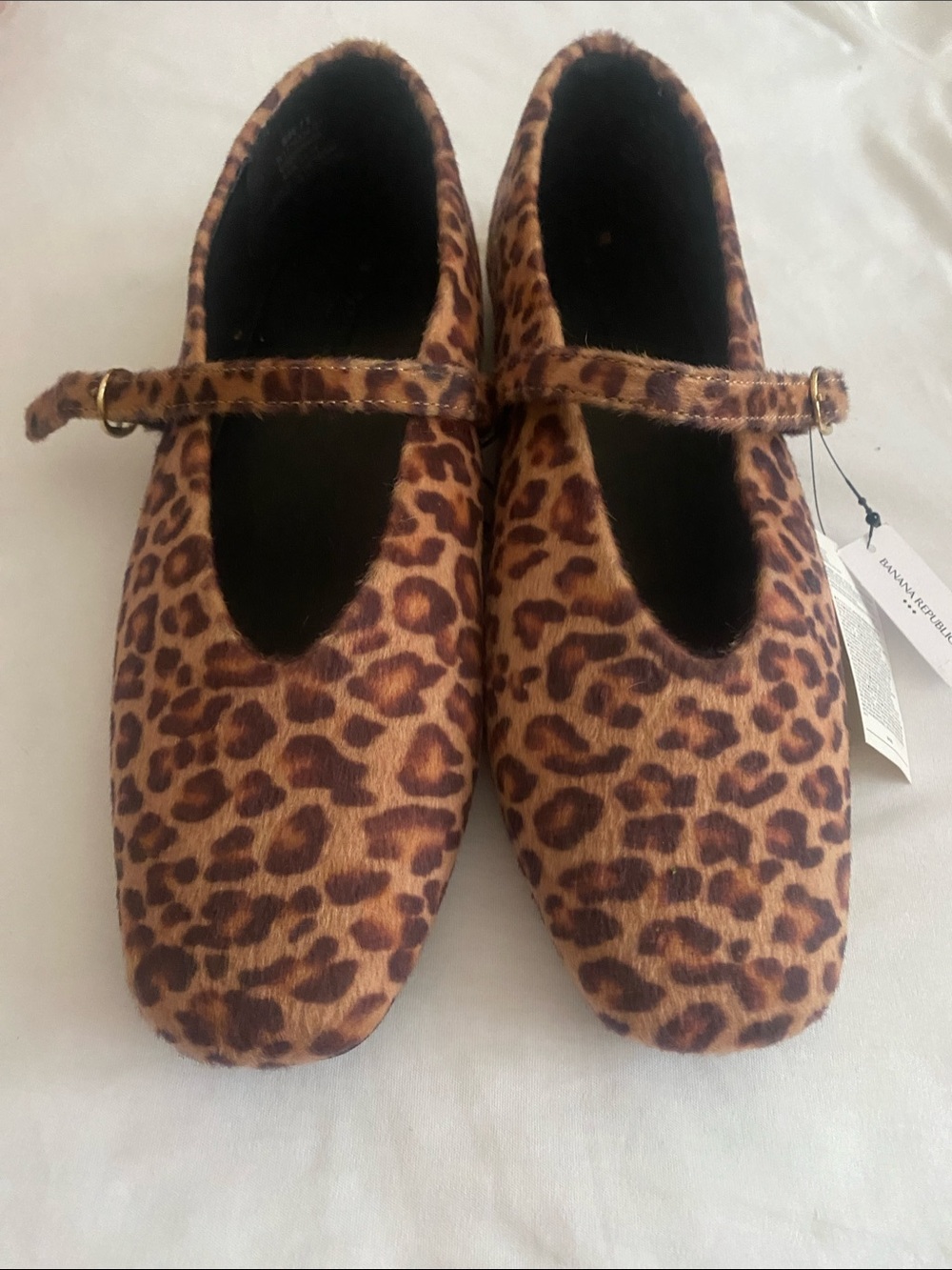 Banana Republic women’s Leopard Print Mary Jane Flats - Brown/Tan